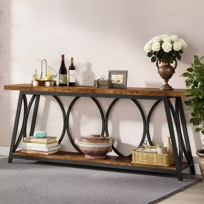 MAYEERTY 70.9 Inch Long Console Table Adjustable Feet Multifunctional Accent Table