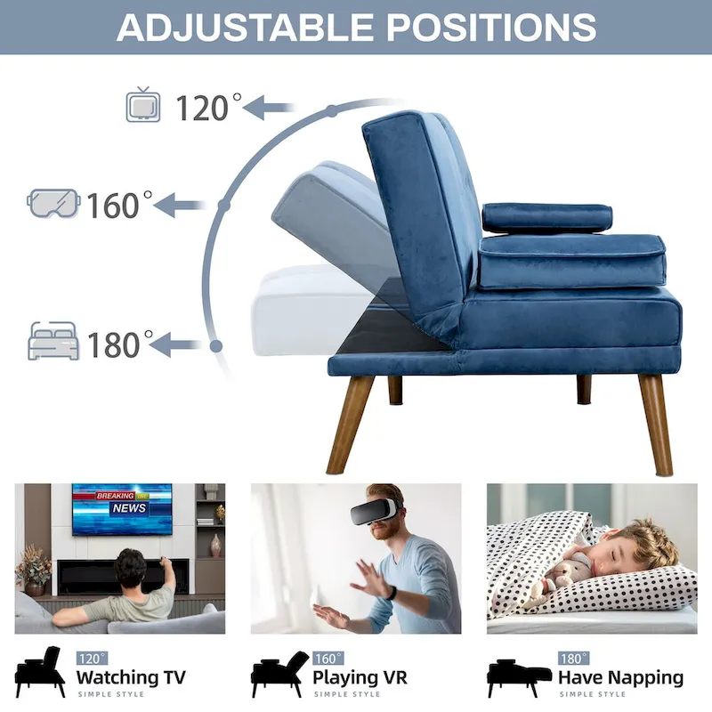Futzca Futon Couch Sofa Bed, Small Sleeper Sofa Chair Loveseat