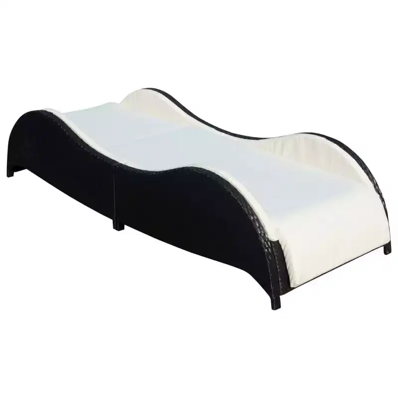 vidaXL Sun Loungers PE Rattan Large Adjustable Armrests