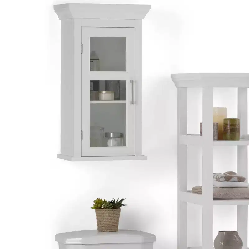 Hayes Single Door Wall Cabinet White - WyndenHall