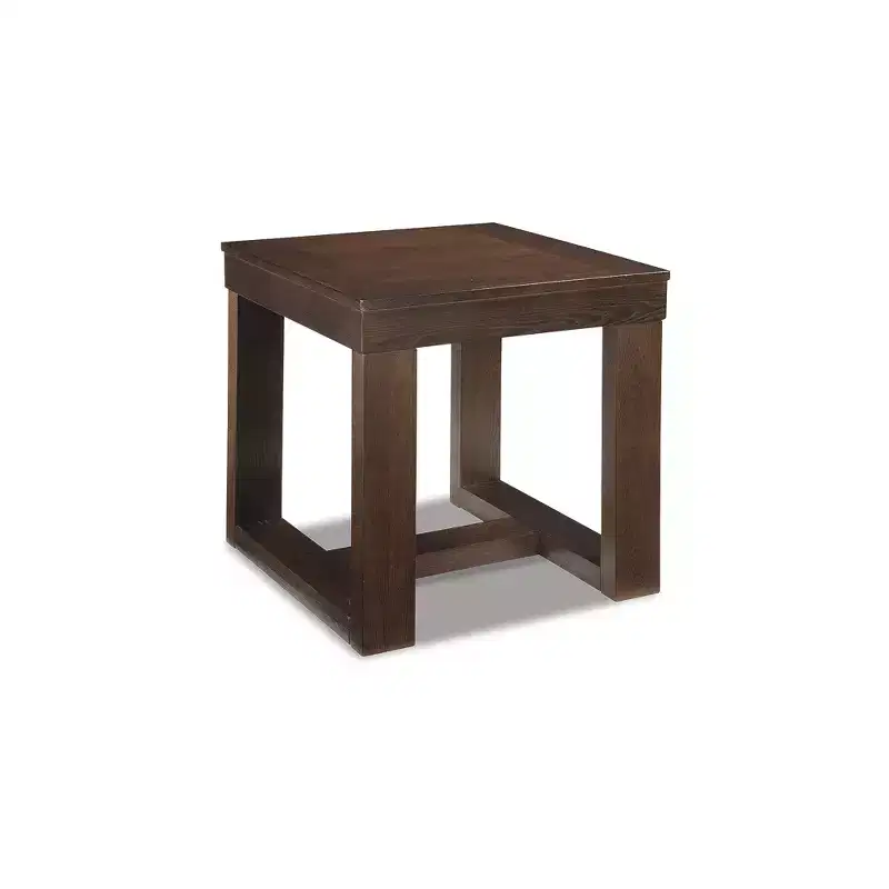 Contemporary Square End Table in Dark Brown – Mid-Century Style
