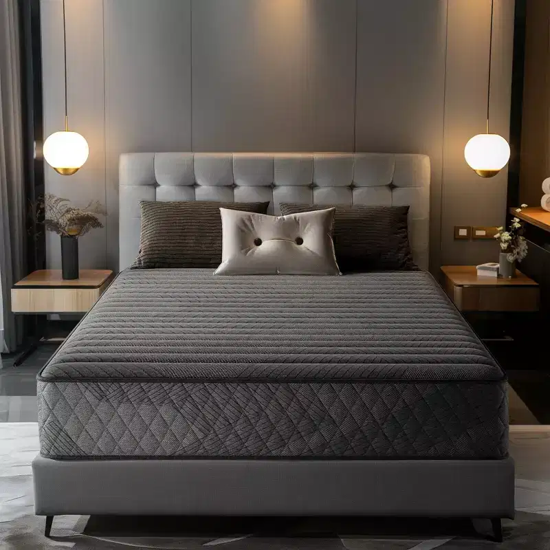 Hybrid Mattress Breathable Medium Cooling Memory Foam Bed-in-a-Box Black