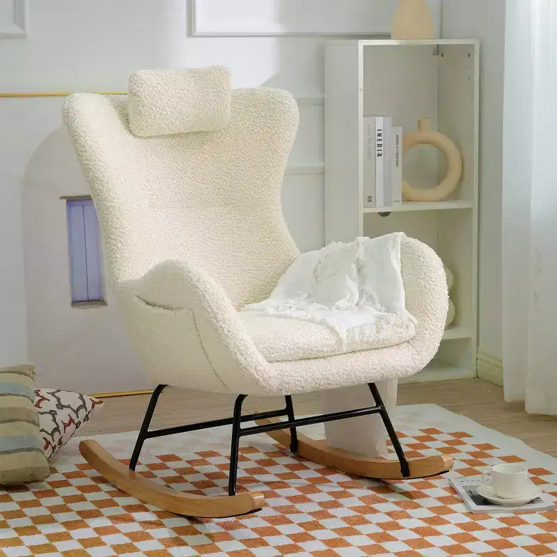 Teddy Tufted Rocking Chair with Rubber Legs - ModernLuxe
