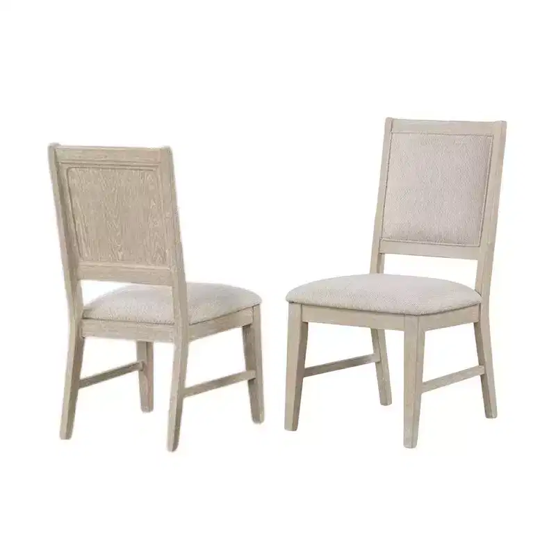 Royal Hampton Dining Side Chair Set of 2, Tapered Legs, Light Oak Poplar Wood