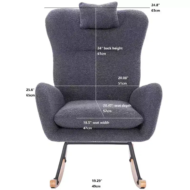 Package includes a Teddy [Regular Account] cushioned rocking chair for children's room, suitable for living room and bedroom