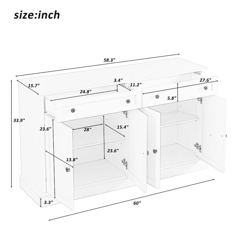 Buffet Cabinet with 2 Drawers