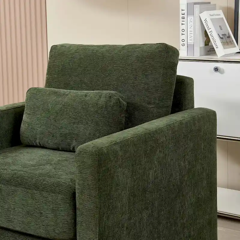 Chenille Upholstered Accent Chair with Armrests