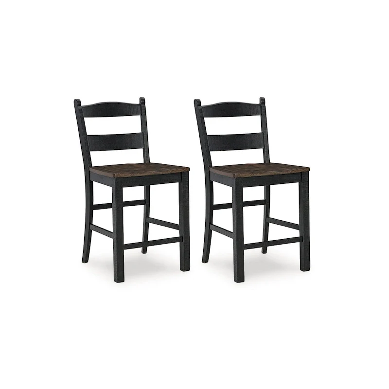 Signature Design by Ashley Valebeck Black/Brown Counter Height Barstool - 20W x 22D x 39H