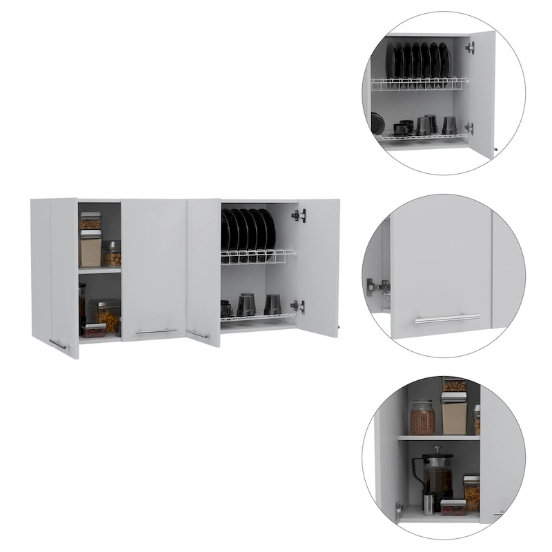 FM Furniture Sitka Wall Cabinet, Two Spacious Divisions