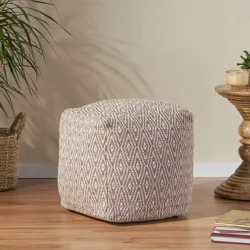 Cotton Cube Pouf Ottoman 16