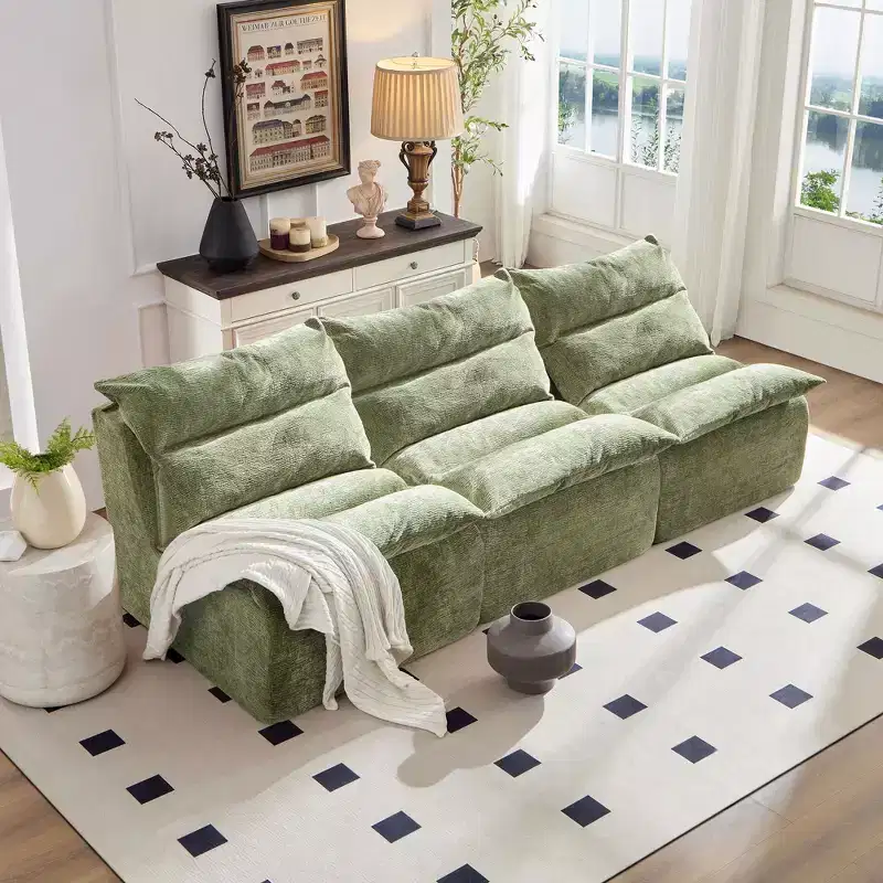 Armless Pure Foam Single Sofa Chair with Cushion
