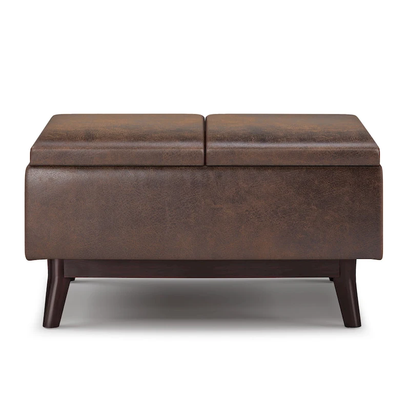 WYNDENHALL Ethan 34 inch Wide Mid Century Modern Rectangle Table Ottoman