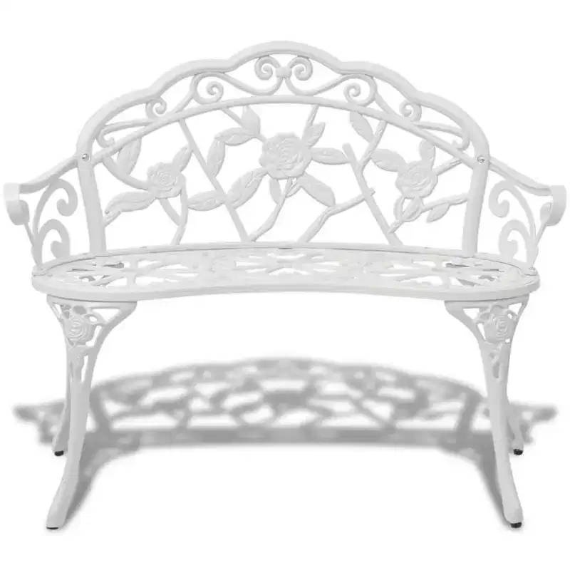vidaXL Garden Bench Black Cast Aluminum, Cast Iron Medium
