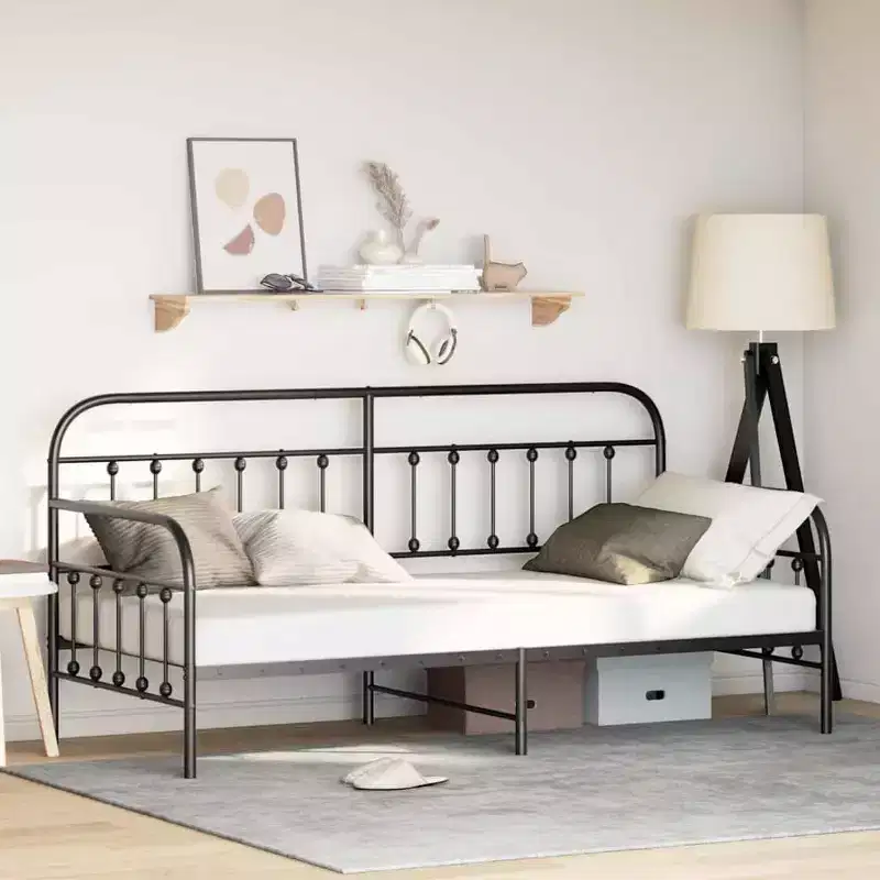 Daybed Frame with Headboard - Black 39.4 x 78.7 without Trundle