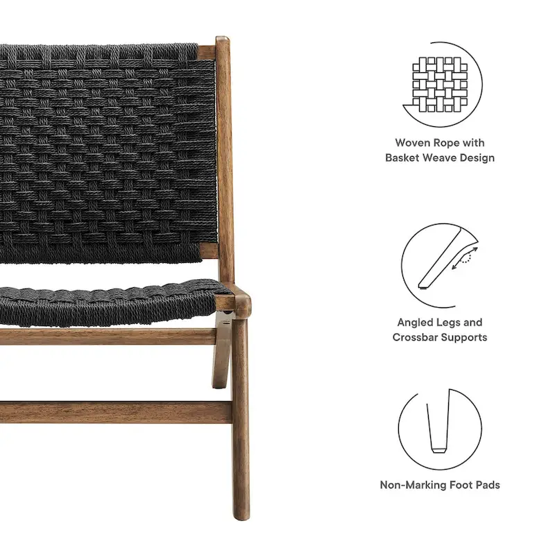 Saoirse Woven Rope Wood Accent Lounge Chair
