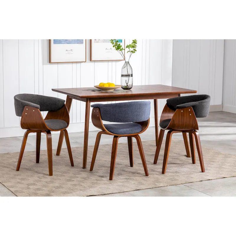 Merin Fabric Dining Chair with Wooden Legs
