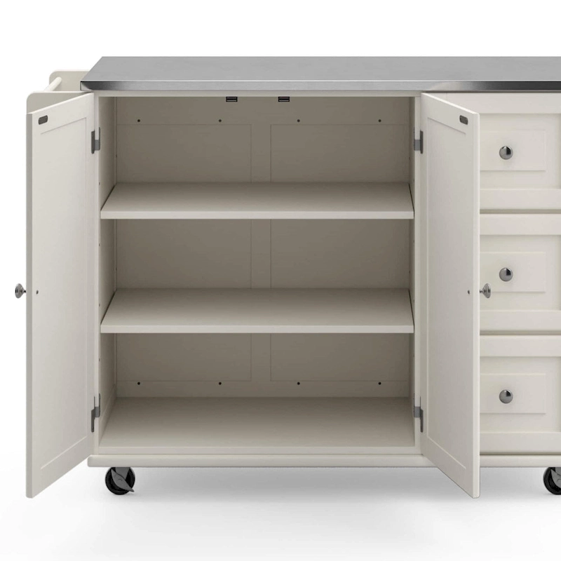 Dolly Madison Kitchen Cart with Stainless Steel Top by Homestyles