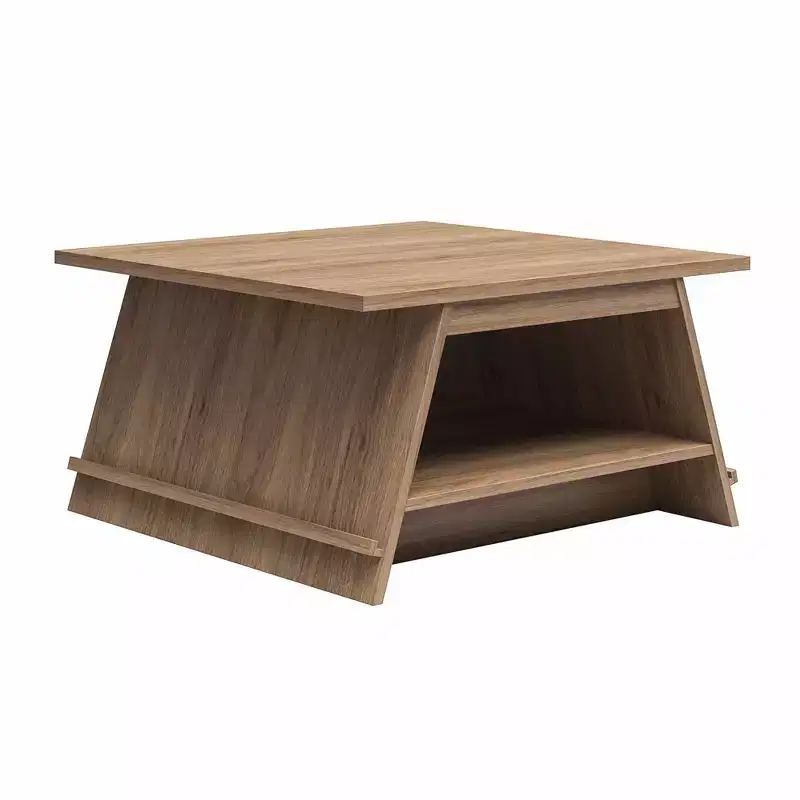 Walnut A-Frame Coffee Table with Magazine Perch