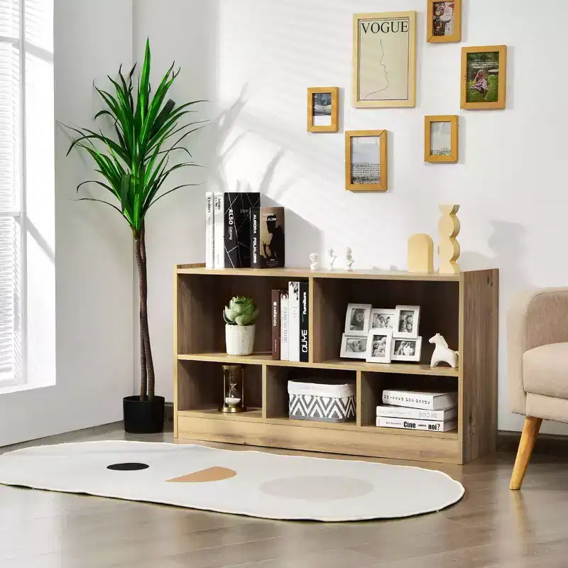 Costway Wooden 5 Cube Chidren Storage Cabinet Bookcase Toy Storage Kids Rooms Classroom