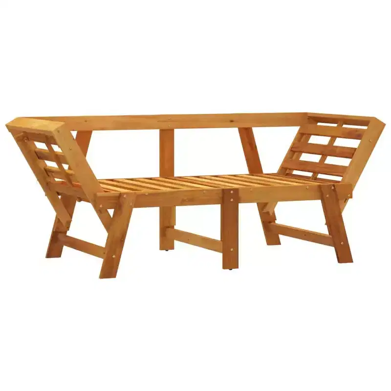 vidaXL Garden Bench Cream white Solid Acacia wood 2-in-1 adjustable