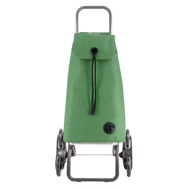 Rolser I-Max Tweed 6 Wheel Stair Climber Foldable Shopping Cart Dark Moss Green: Portable Grocery Cart, Universal Storage