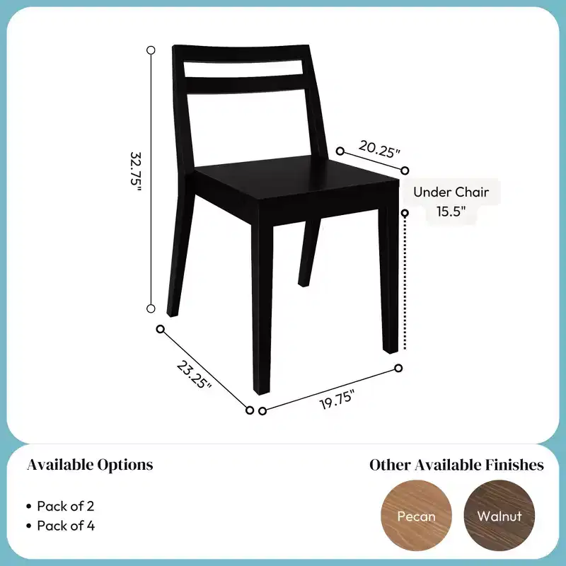 Now Furniture Dining Room Chairs Set of 4, Solid Wood Modern Kitchen Chair