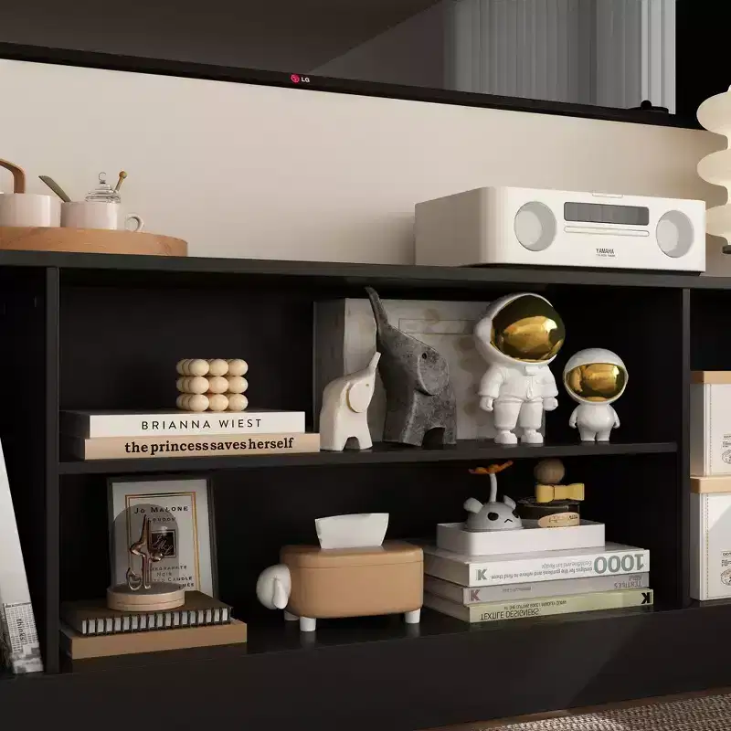 Large Wraparound TV Entertainment Center - Aesthetic & Practical Living Room Cabinet