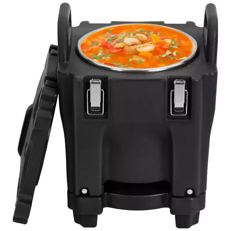 Insulated Food Carrier, 22Qt Capacity, Stackable Hot Box, with Spoon, Wheel and Safe Lock, for Catering, Family Gathering, Canteen, Restaurant