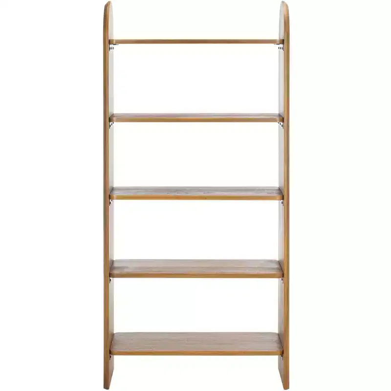 5-Shelf Ribbed Ladder Etagere Bookcase