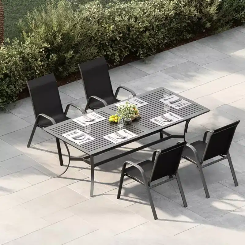Space-Saving Stackable Patio Dining Chairs Set of 4 | High-Back Outdoor Chairs with Breathable Textilene Fabric | Durable Metal Frame, Ideal for Lawn
