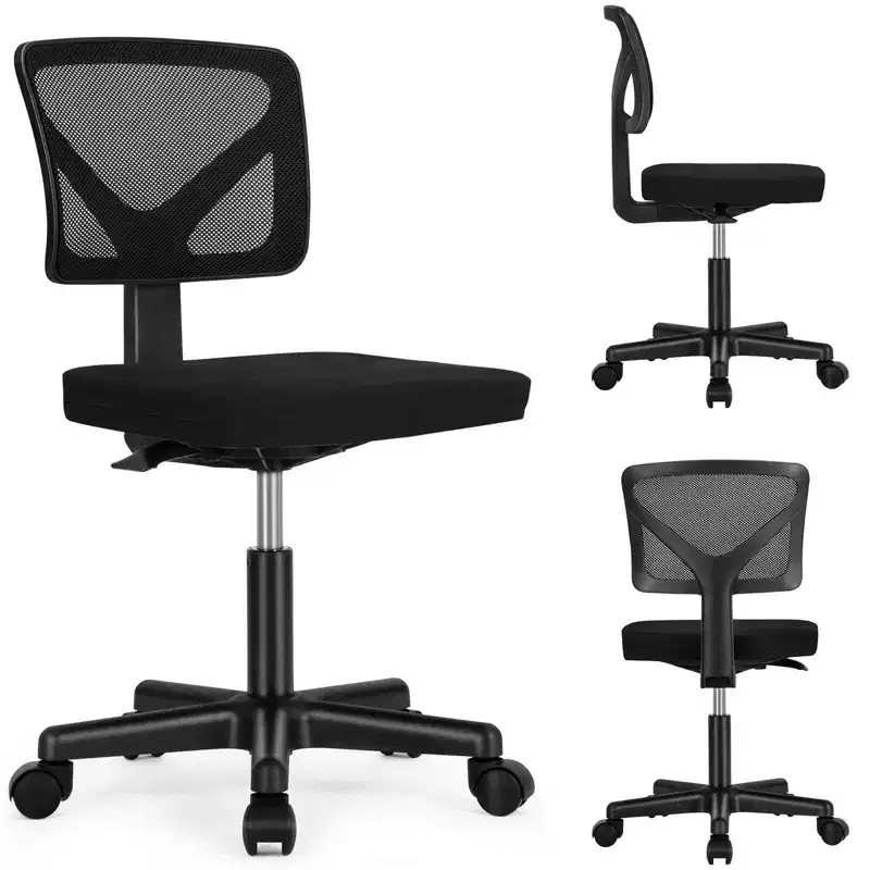 TUYOHW Mesh Swivel Criss Cross Chair on Wheels,Office Chair with Adjustable Height and Lumbar Support,Gaming Chair with Low-Back for Office