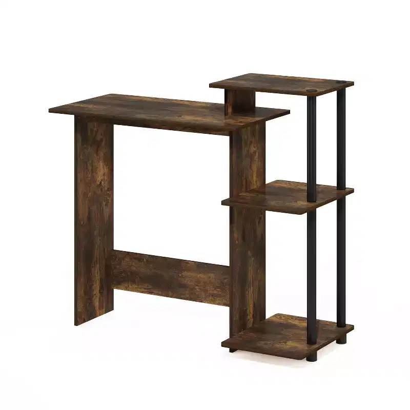 Gold Poplar Wood Writing Desk with File Drawer