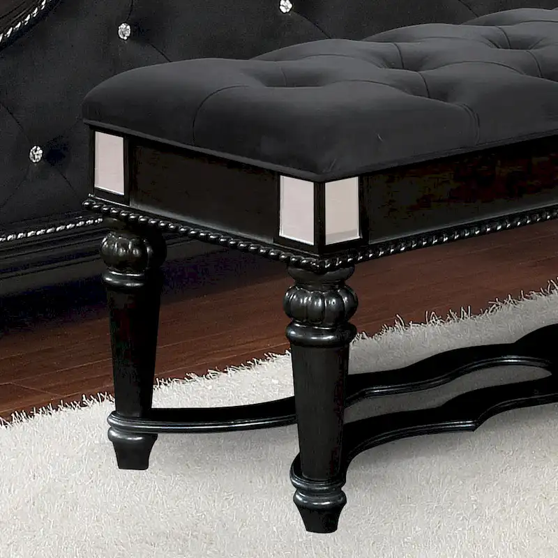 Zeln Traditional Fabric Tufted Upholstered Accent Bench by Furniture of America