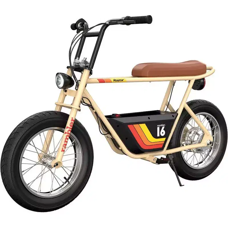 Razor Rambler Step Over Electric Scooter - Beige: 350W Motor, 15.5 mph Speed
