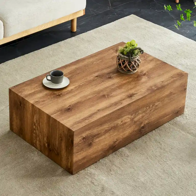 Modern MDF coffee table with wood texture pattern -stylish and durable design