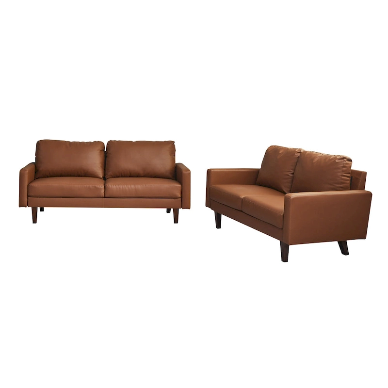 Faux leather 2 Piece Loveseat and Sofa Living Room Set