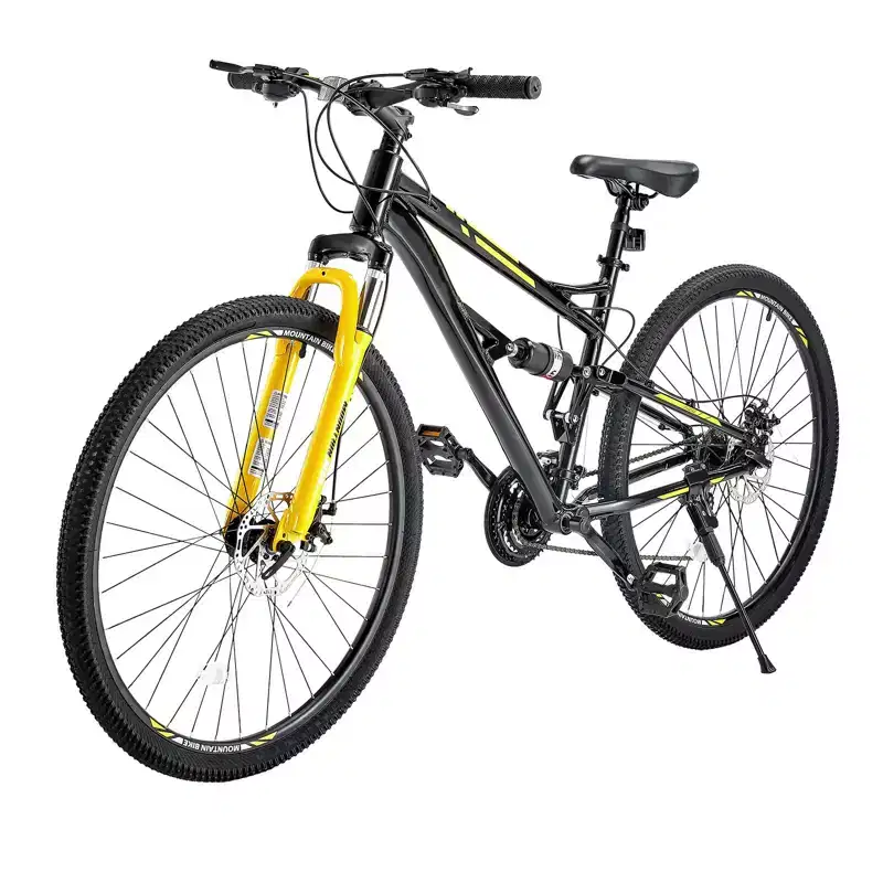 NAYSAYE 29 Inch Mountain Bike with 24 Speeds Front Suspension Dual Disc Brakes for Outdoor Trail Riding Adventure, Black, 57.87*9.45*30.91
