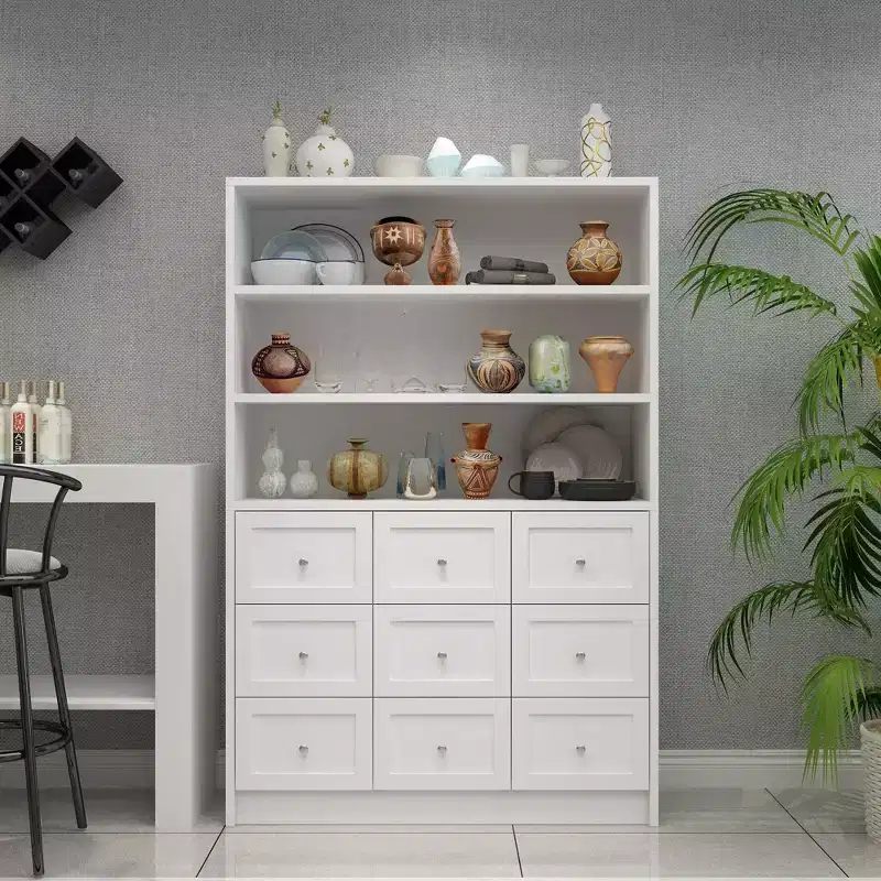 Famapy Living Room Dresser Multi Storage with Open Display Shelf White