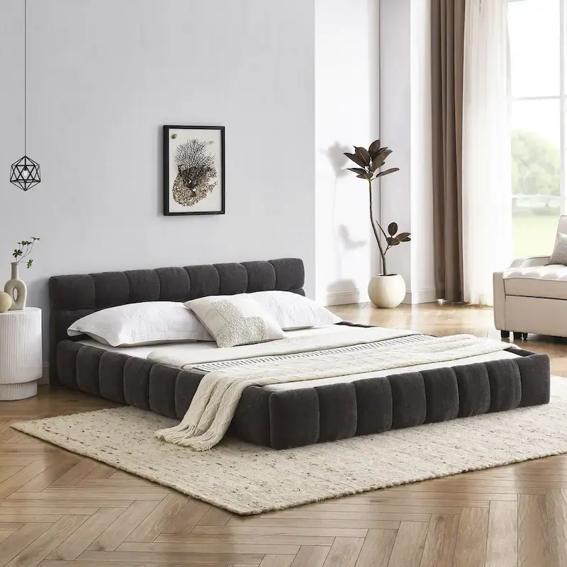 Upholstered Platform Bed with Headboard