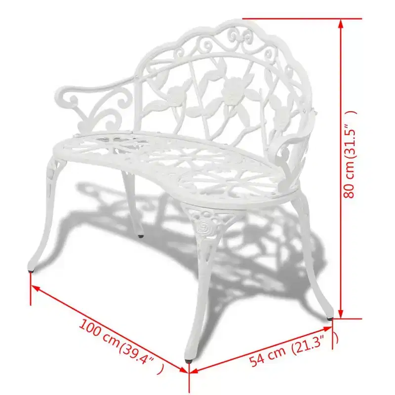 vidaXL Garden Bench Black Cast Aluminum, Cast Iron Medium