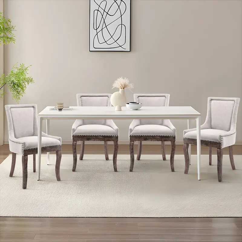 Traditional Tufted Ultra Upholstered Wingback Dining Chair Set of 4