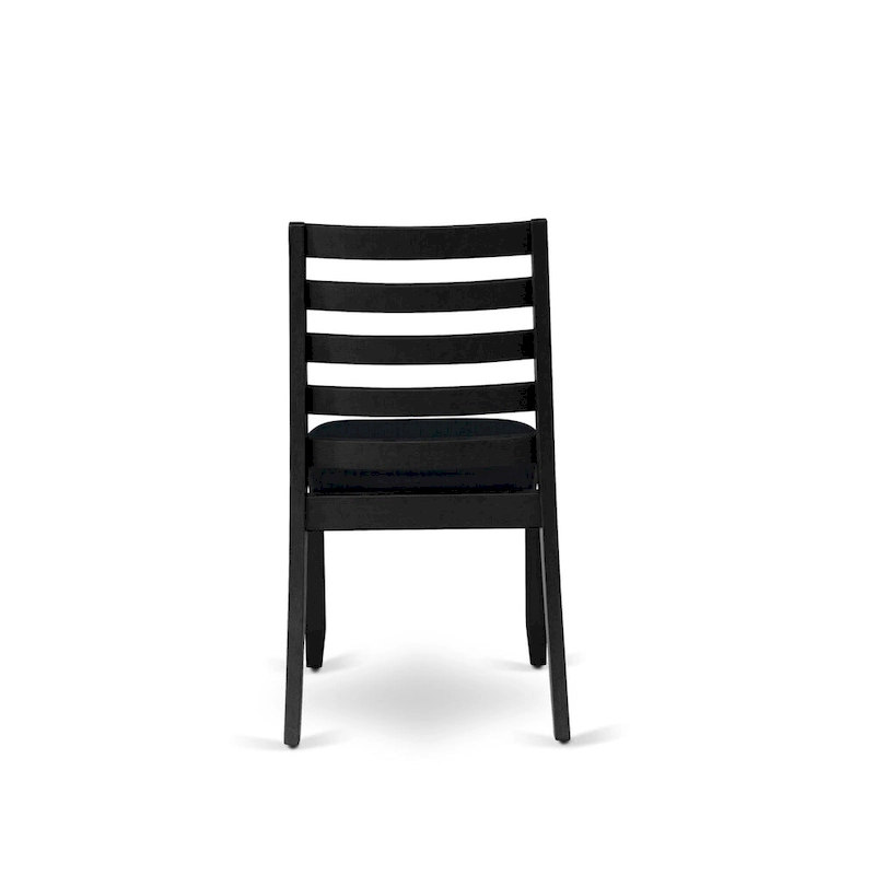 East West Furniture dining room set - a kitchen table & Stackable dining chairs - Wire-brushed Black (Pieces & Seat Options)