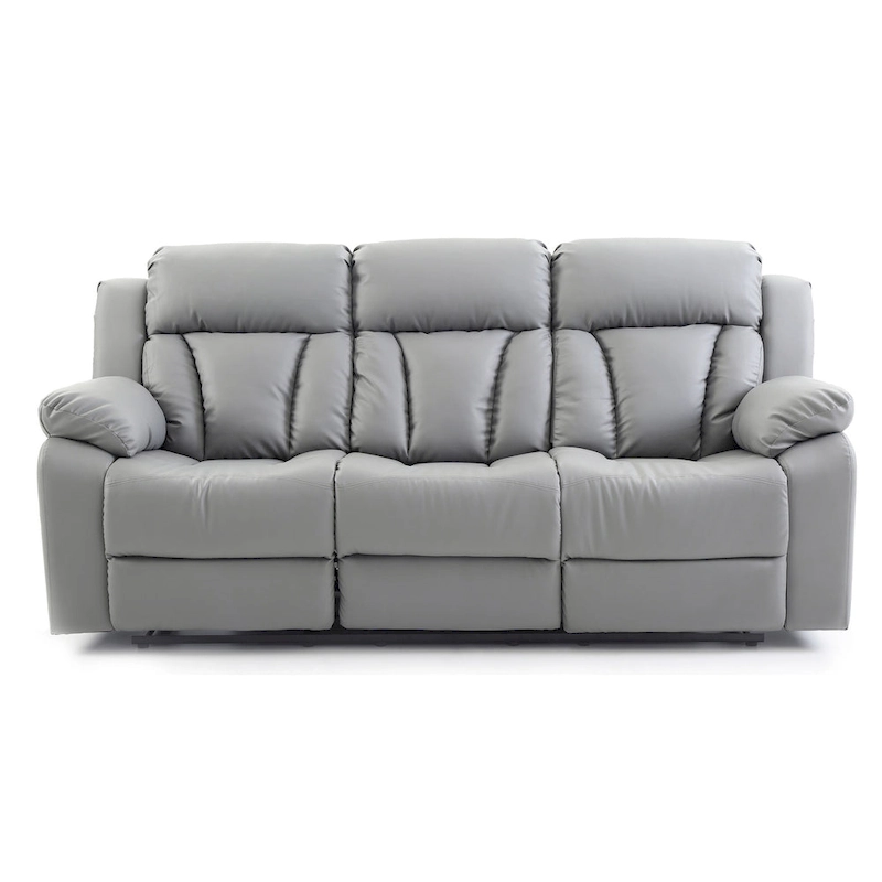 Daria 85 in. W Flared Arm Faux Leather Straight Reclining Sofa - 37L x 85W x 41H