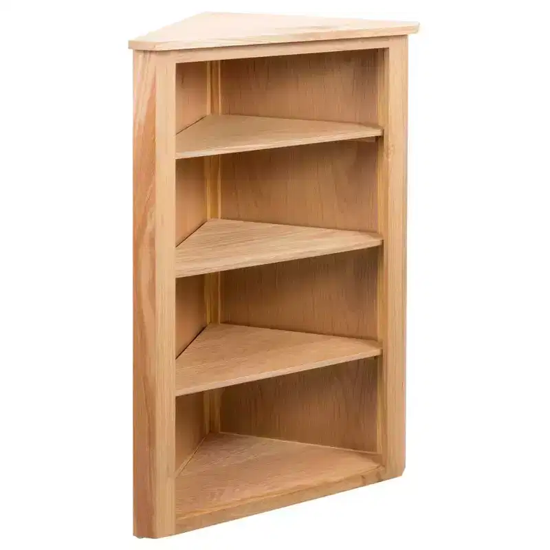 vidaXL Corner Shelf Brown Solid oak and MDF with oak veneer