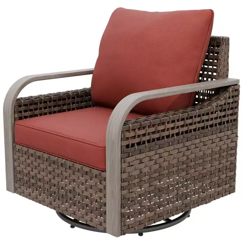 EAGLE PEAK Rocking Chair, Swivel Rocker, Rattan Patio Furniture, 1 Chair