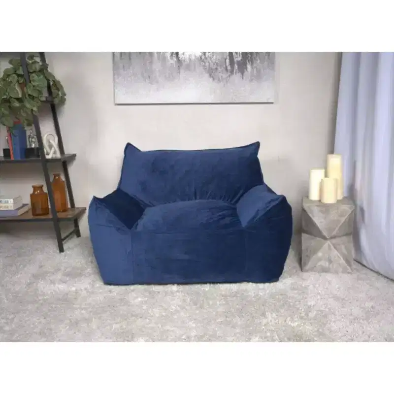 Okak Velvet Bean Bag Chair with Removable Cover,Modern Lounger Beanbag Chair with Armrests & Childproof Zipper,Floor Sofa for Living Room Bedroom