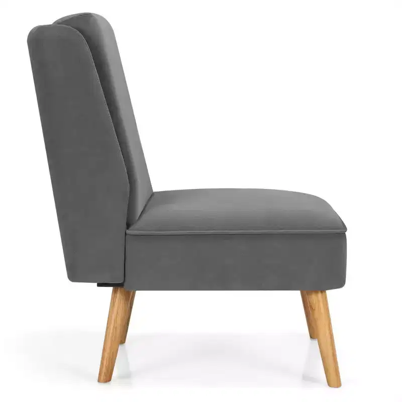 Velvet Accent Chair Single Sofa Chair Leisure Chair with Wood Frame