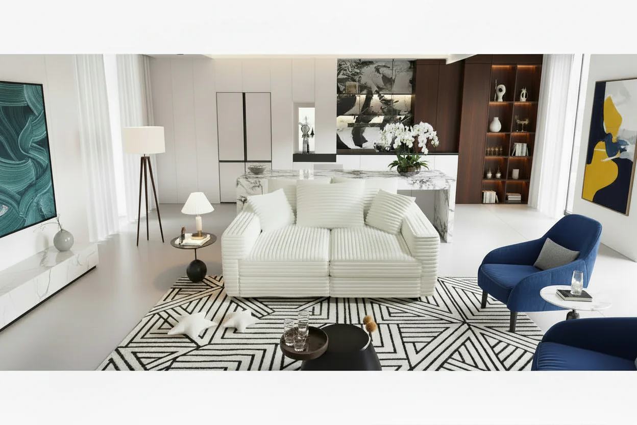 Beige/Black/Brown/Gray/Green 2-Seat Deep Seat Couch with Pillow Back