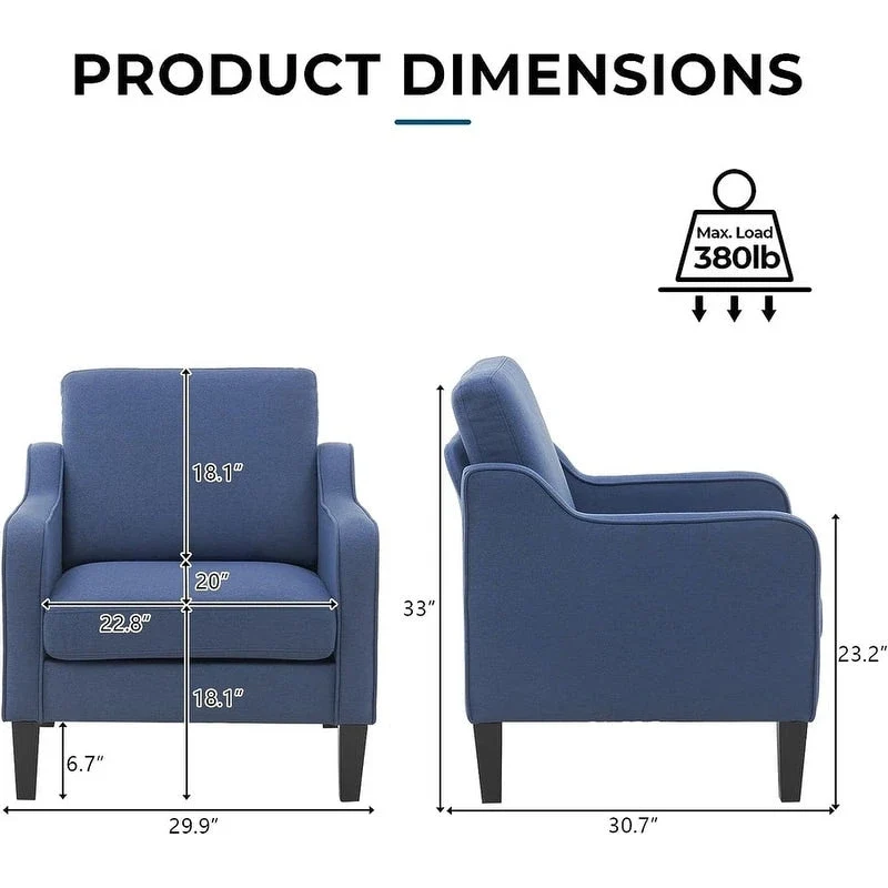 Mid-Century Modern Accent Chair, Single Seat – Multi-Color Options