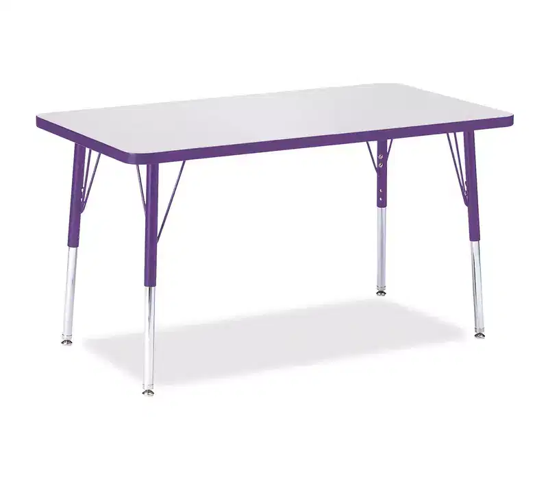 Jonti-Craft Berries Adult Height Color Edge Rectangle Table (24 x 36) in Purple